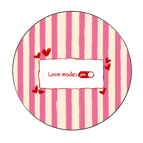 Love Mode On Pink Aesthetic Stripes - Circle Sticker by EZbie