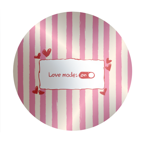 Love Mode On Pink Aesthetic Stripes - Circle Sticker by EZbie