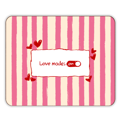 Love Mode On Pink Aesthetic Stripes - designer placemat by EZbie