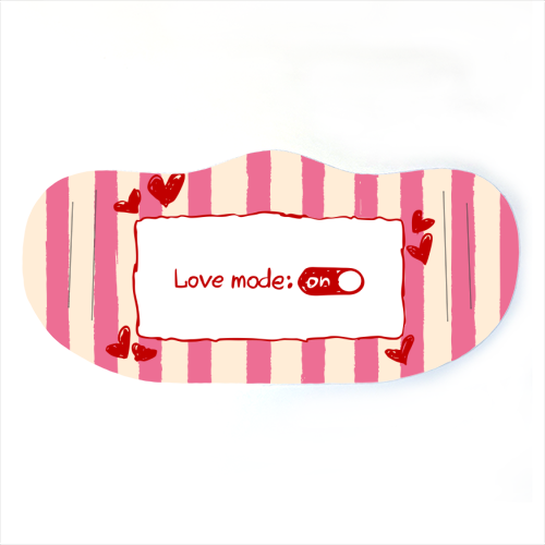 Love Mode On Pink Aesthetic Stripes - face cover mask by EZbie
