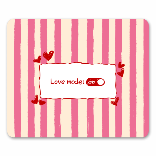 Love Mode On Pink Aesthetic Stripes - mouse mat by EZbie