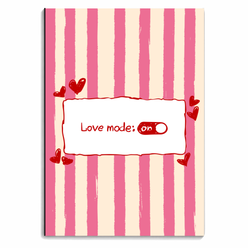 Love Mode On Pink Aesthetic Stripes - personalised A4, A5, A6 notebook by EZbie