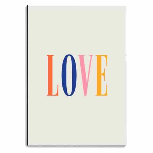 Love multicoloured typography print - personalised A4, A5, A6 notebook by Kind of Simple Designs