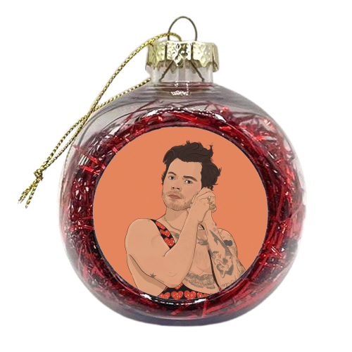 Orange H - xmas bauble by The Queer Store
