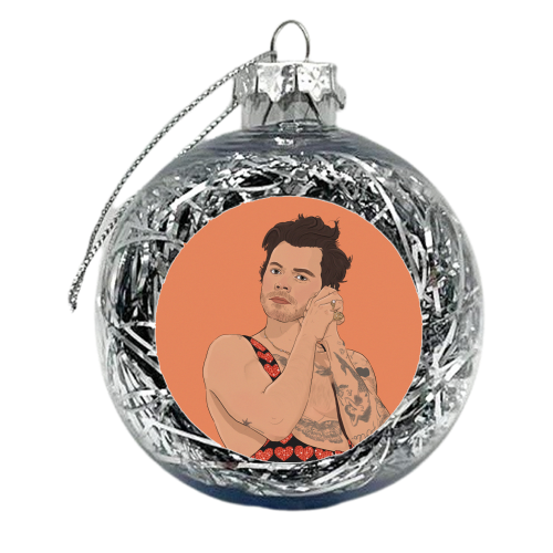 Orange H - xmas bauble by The Queer Store