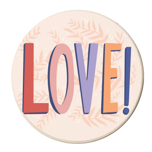 LOVE! - personalised beer coaster by Amy Harwood