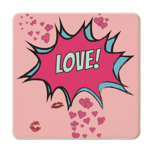 Love! - personalised beer coaster by LozMac