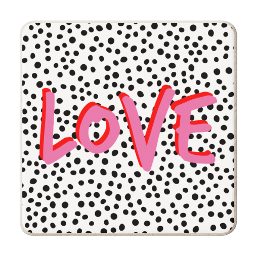 LOVE Polka Dot - personalised beer coaster by The 13 Prints