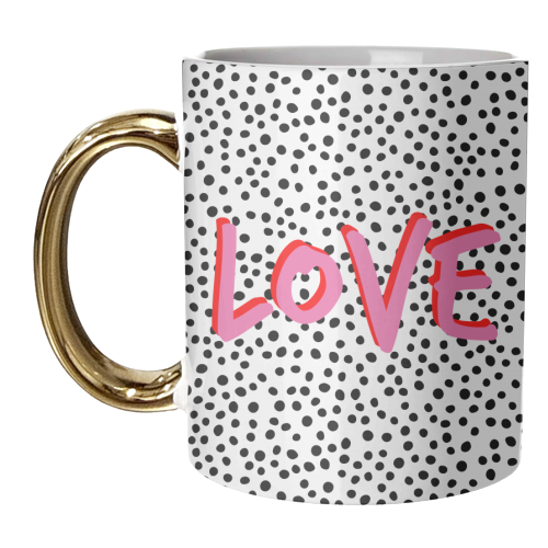 LOVE Polka Dot - unique mug by The 13 Prints