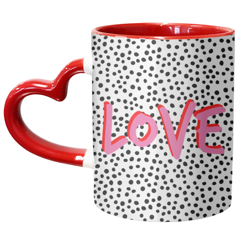 LOVE Polka Dot - unique mug by The 13 Prints