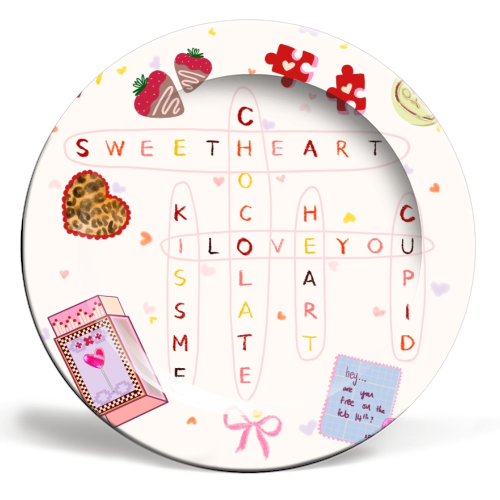 Love Search - ceramic dinner plate by Yaz Raja