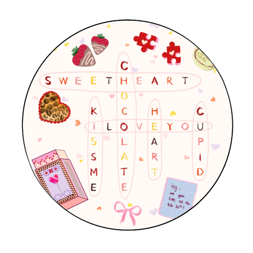 Love Search - Circle Sticker by Yaz Raja