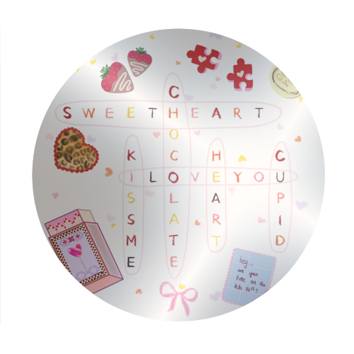 Love Search - Circle Sticker by Yaz Raja