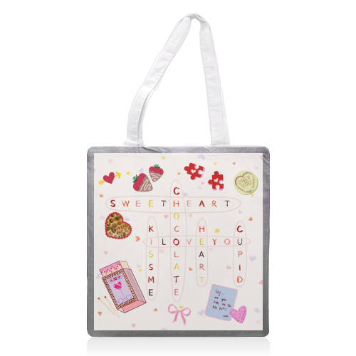 Love Search - printed canvas tote bag by Yaz Raja