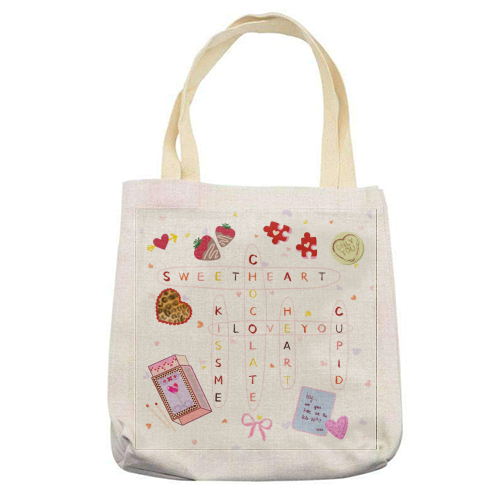 Love Search - printed canvas tote bag by Yaz Raja