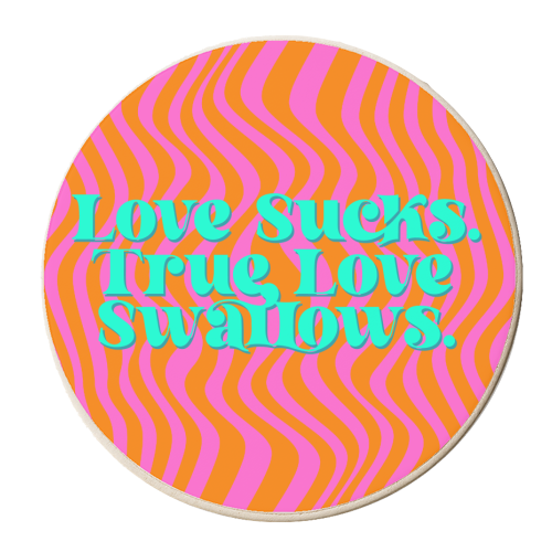 Love Sucks - personalised beer coaster by Wallace Elizabeth