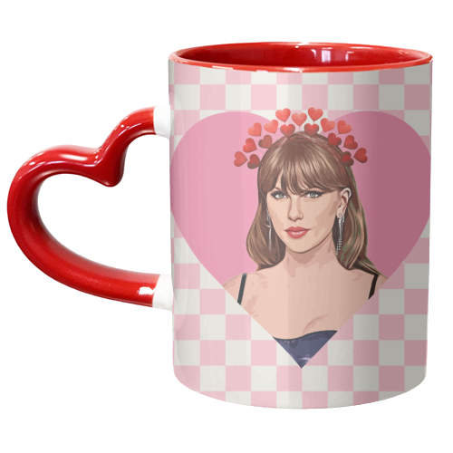 Love Taylor Check - unique mug by DOLLY WOLFE