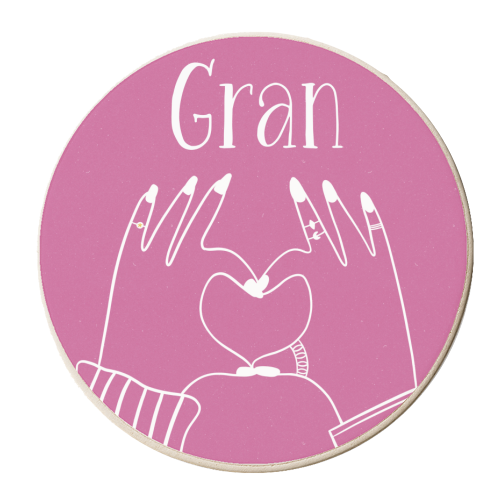 Love to you Gran - personalised beer coaster by Lisa Wardle