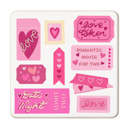 Love tokens - personalised beer coaster by PixieDrew