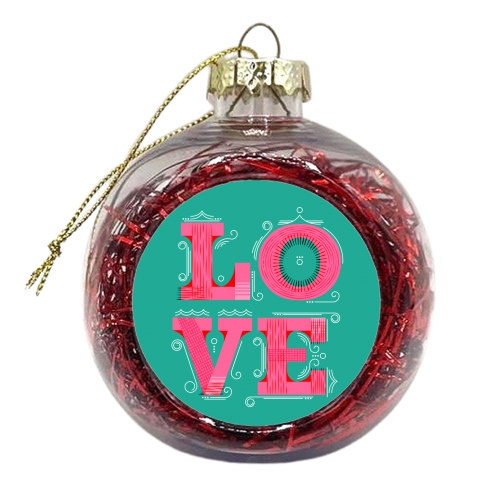 LOVE Typography - xmas bauble by Ania Wieclaw