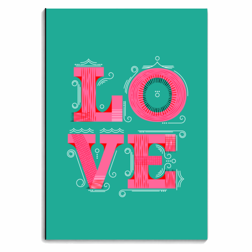 LOVE Typography - personalised A4, A5, A6 notebook by Ania Wieclaw