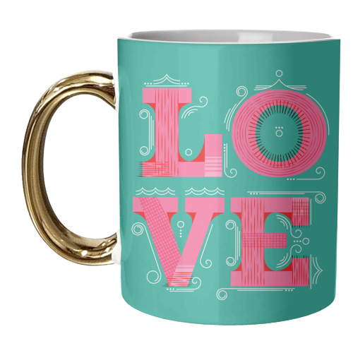 LOVE Typography - unique mug by Ania Wieclaw