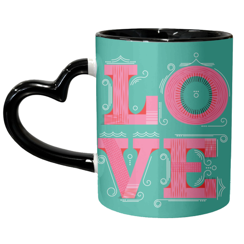 LOVE Typography - unique mug by Ania Wieclaw