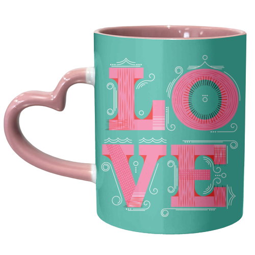 LOVE Typography - unique mug by Ania Wieclaw