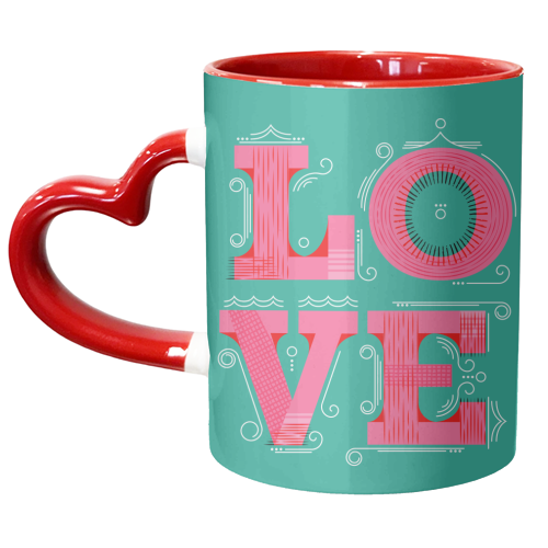 LOVE Typography - unique mug by Ania Wieclaw