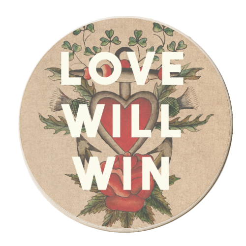 Love Will Win - personalised beer coaster by The 13 Prints