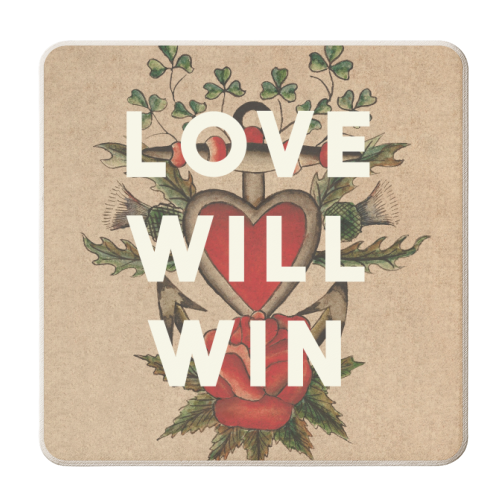 Love Will Win - personalised beer coaster by The 13 Prints