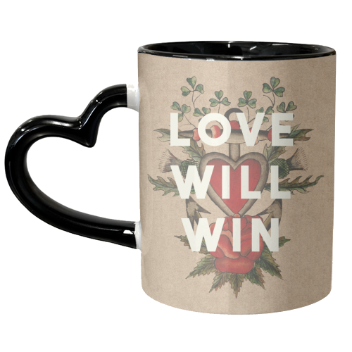 Love Will Win - unique mug by The 13 Prints