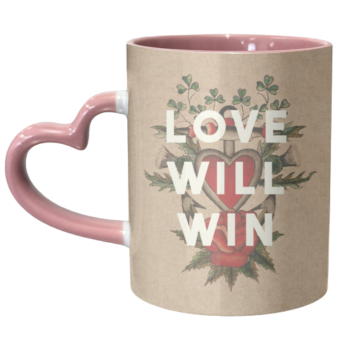 Love Will Win - unique mug by The 13 Prints