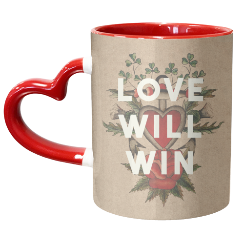 Love Will Win - unique mug by The 13 Prints