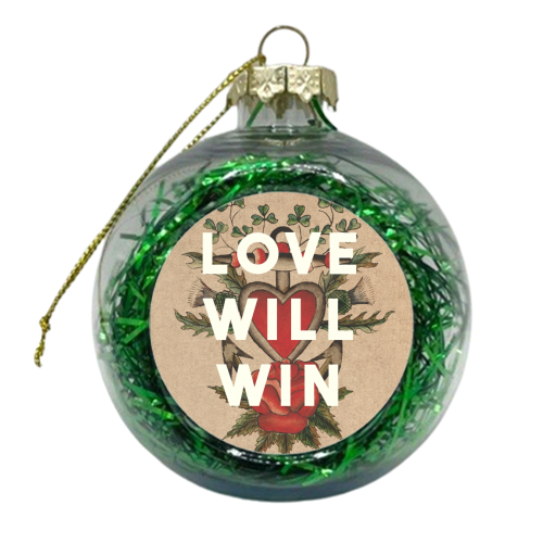 Love Will Win - xmas bauble by The 13 Prints