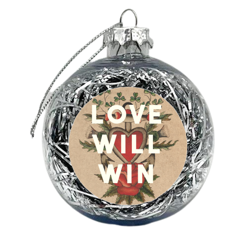 Love Will Win - xmas bauble by The 13 Prints