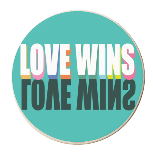 Love Wins 3D - personalised beer coaster by Luxe and Loco