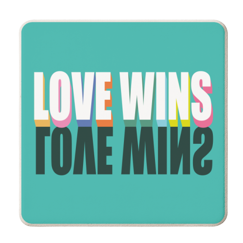 Love Wins 3D - personalised beer coaster by Luxe and Loco