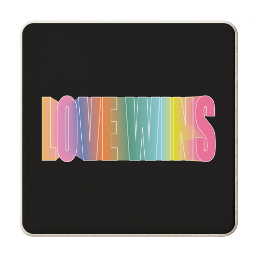 Love Wins Blur - personalised beer coaster by Luxe and Loco