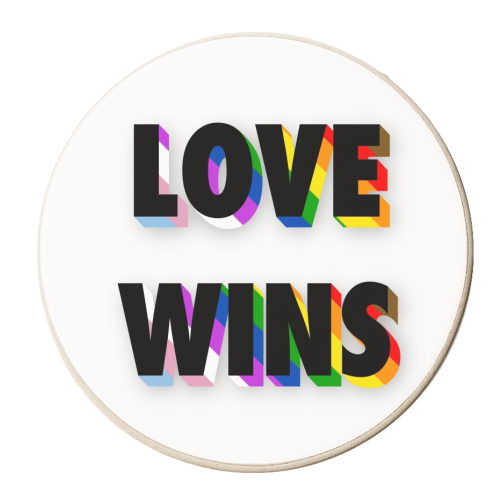 Love wins lgbtq+ - personalised beer coaster by The Girl Next Draw