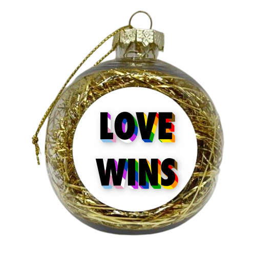 Love wins lgbtq+ - xmas bauble by The Girl Next Draw