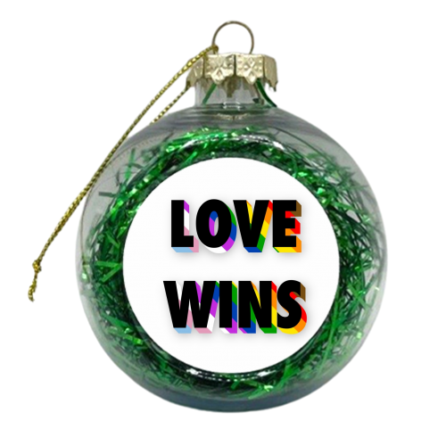 Love wins lgbtq+ - xmas bauble by The Girl Next Draw