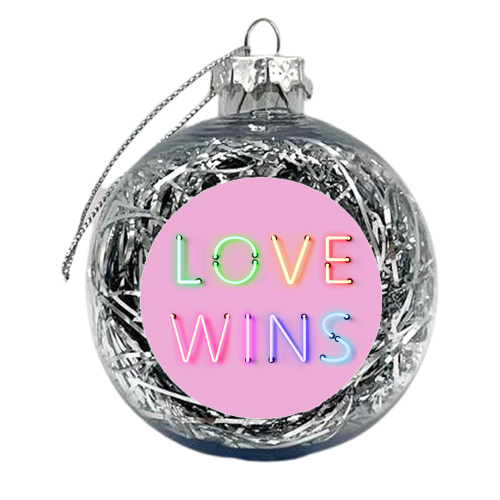 LOVE WINS - Rainbow Neon - xmas bauble by Ania Wieclaw