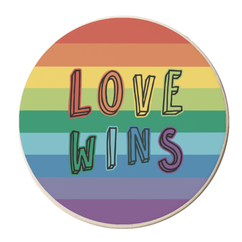 Love Wins Rainbow - personalised beer coaster by Giddy Kipper