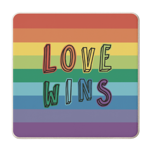 Love Wins Rainbow - personalised beer coaster by Giddy Kipper