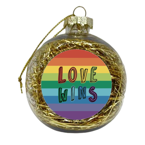 Love Wins Rainbow - xmas bauble by Giddy Kipper