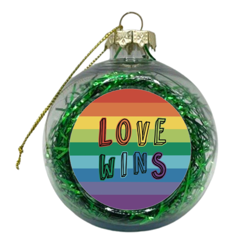 Love Wins Rainbow - xmas bauble by Giddy Kipper