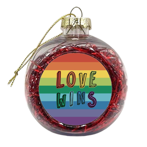 Love Wins Rainbow - xmas bauble by Giddy Kipper