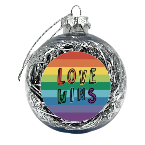 Love Wins Rainbow - xmas bauble by Giddy Kipper