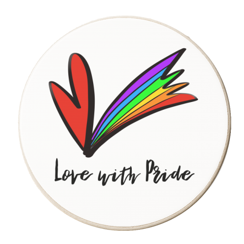 Love with Pride - personalised beer coaster by Adam Regester